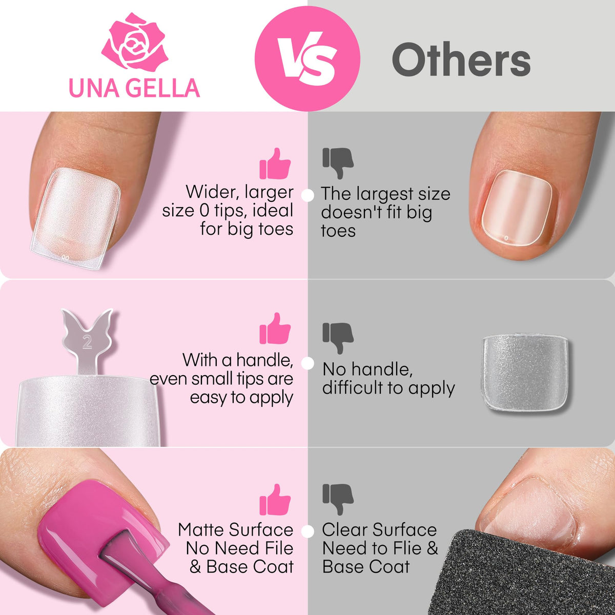 UNA GELLA Short Almond Nail Tips 504PCS Short Fake Nails Soft Press Ons - Jansha Store