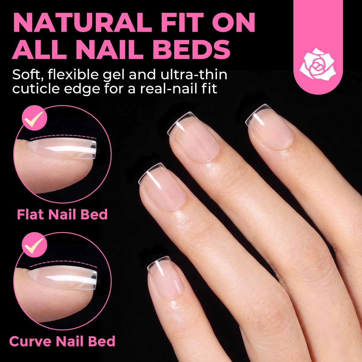UNA GELLA Short Almond Nail Tips 504PCS Short Fake Nails Soft Press Ons - Jansha Store