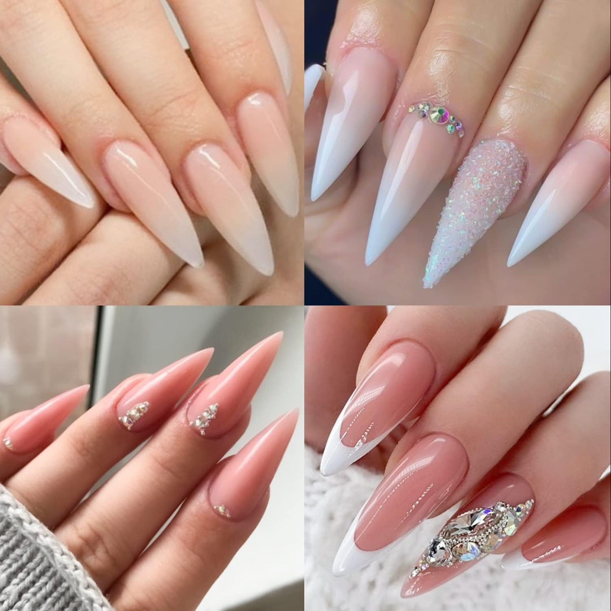 UNA GELLA Short Almond Nail Tips 504PCS Short Fake Nails Soft Press Ons - Jansha Store