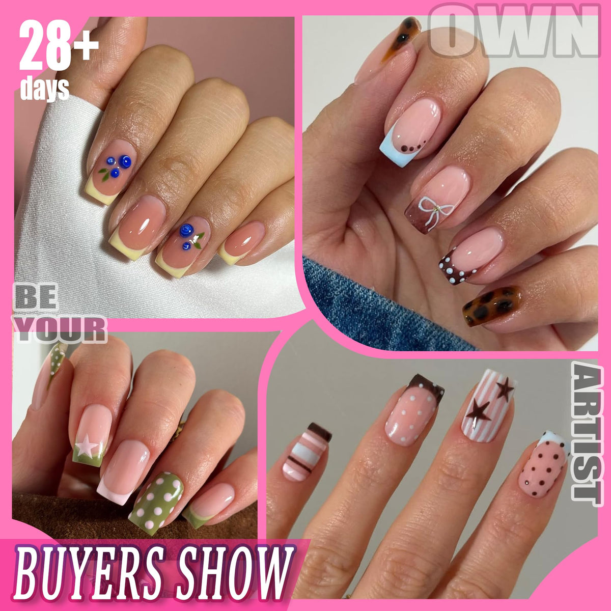 UNA GELLA Short Almond Nail Tips 504PCS Short Fake Nails Soft Press Ons - Jansha Store