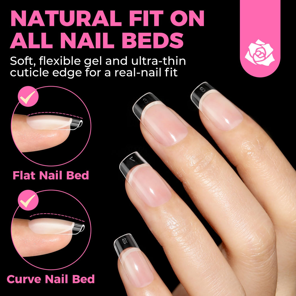 UNA GELLA Short Almond Nail Tips 504PCS Short Fake Nails Soft Press Ons - Jansha Store