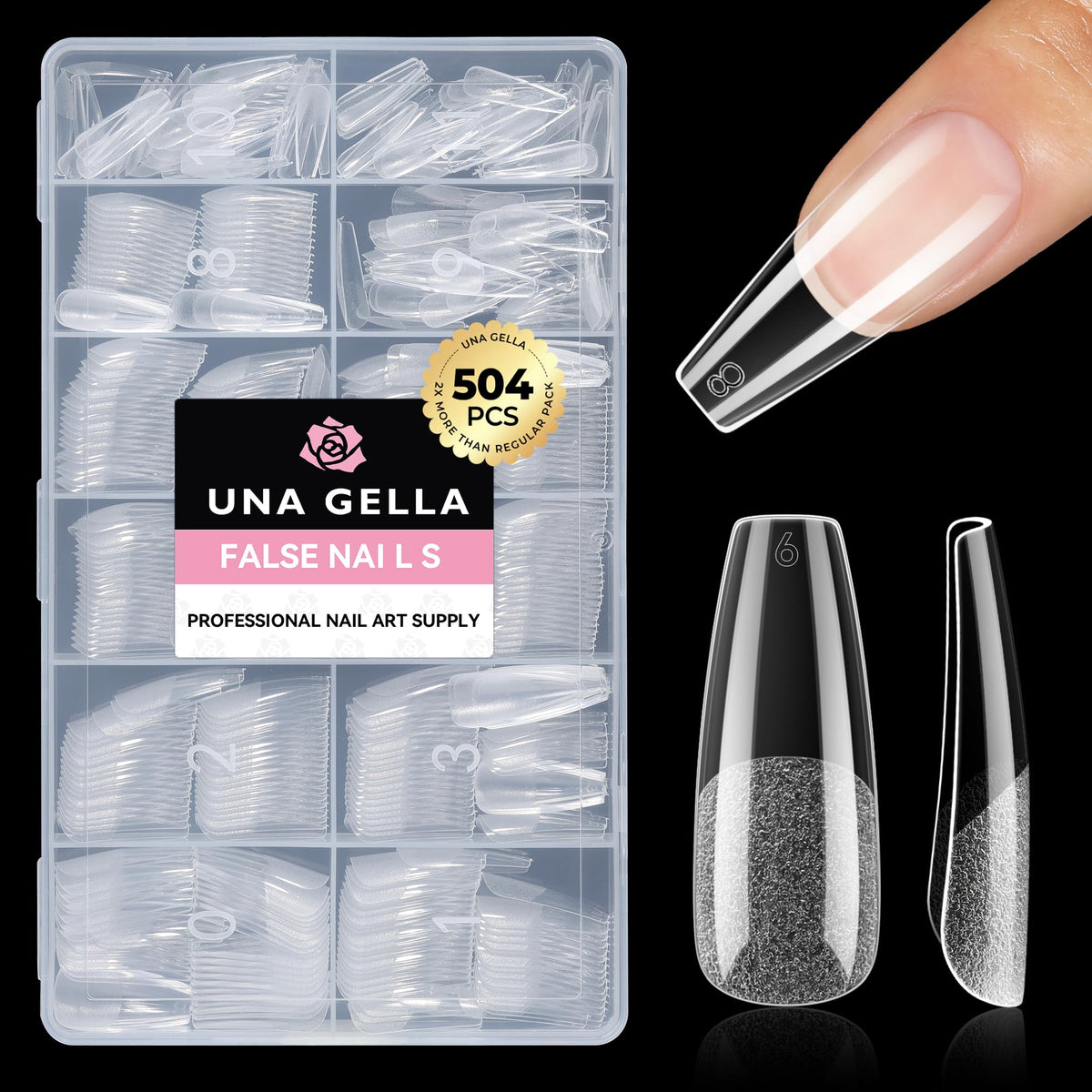 UNA GELLA Short Almond Nail Tips 504PCS Short Fake Nails Soft Press Ons - Jansha Store