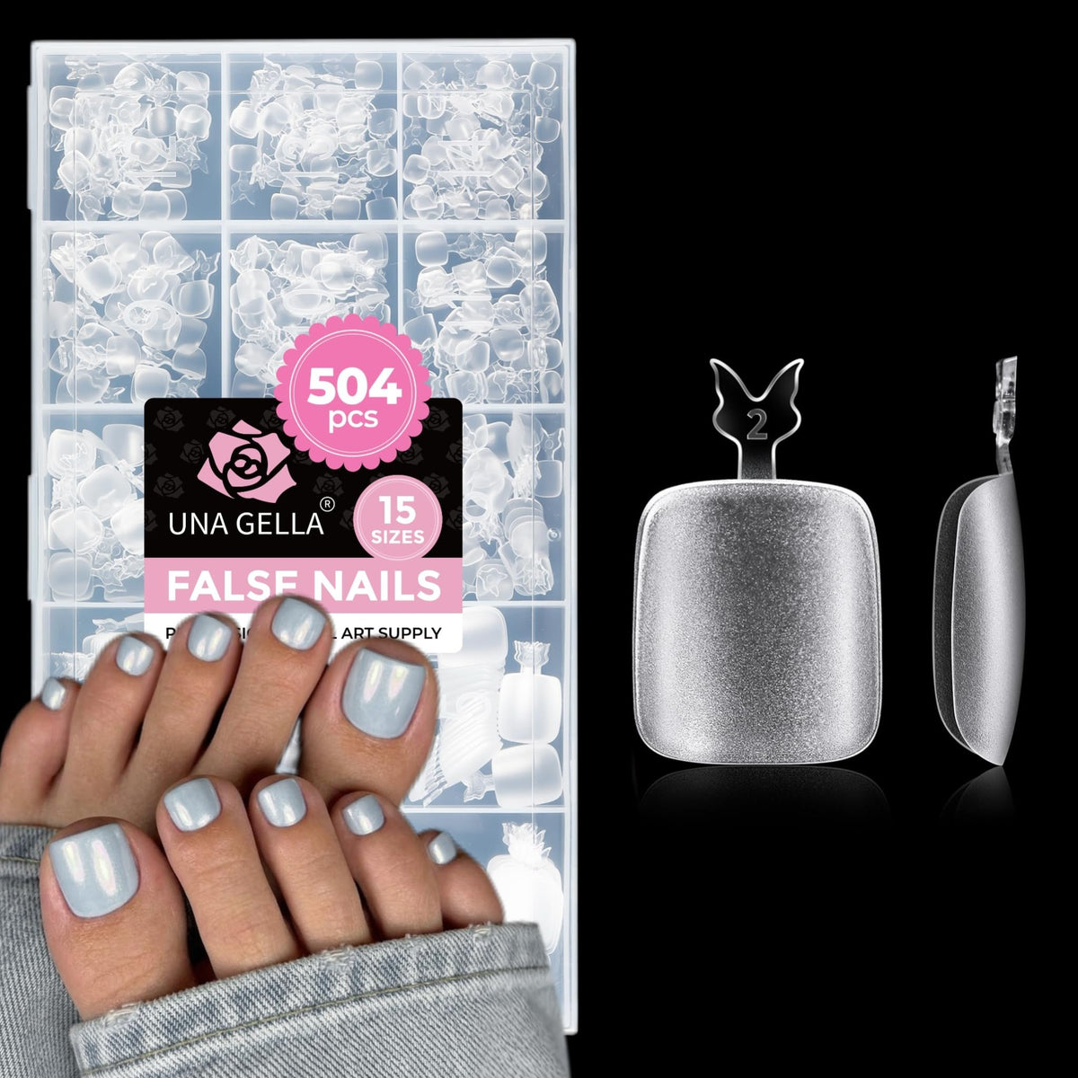 UNA GELLA Short Almond Nail Tips 504PCS Short Fake Nails Soft Press Ons - Jansha Store