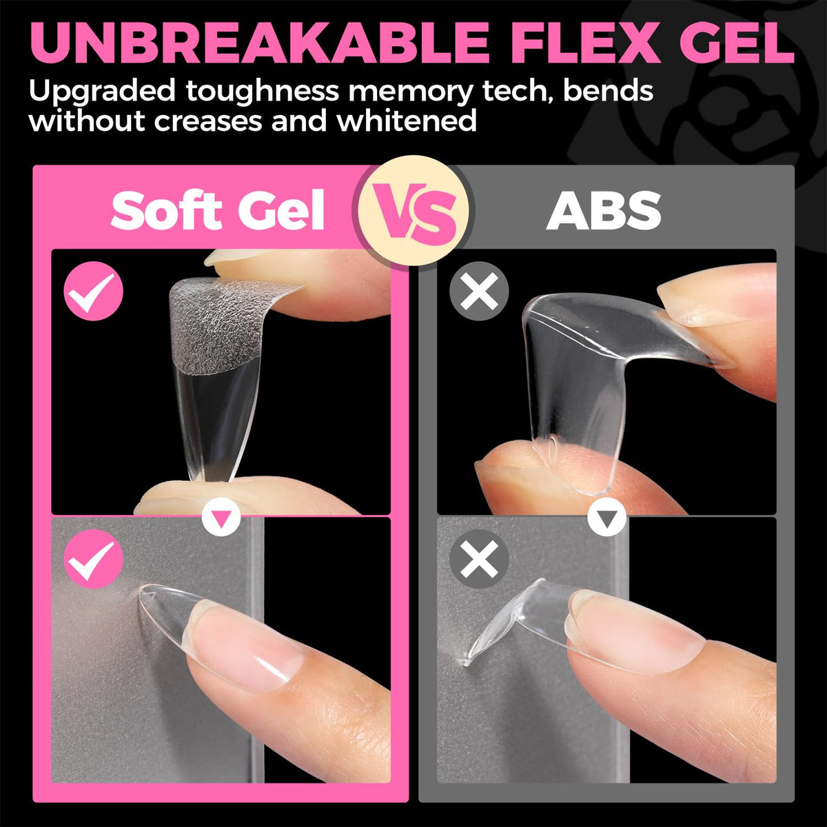UNA GELLA Short Almond Nail Tips 504PCS Short Fake Nails Soft Press Ons - Jansha Store