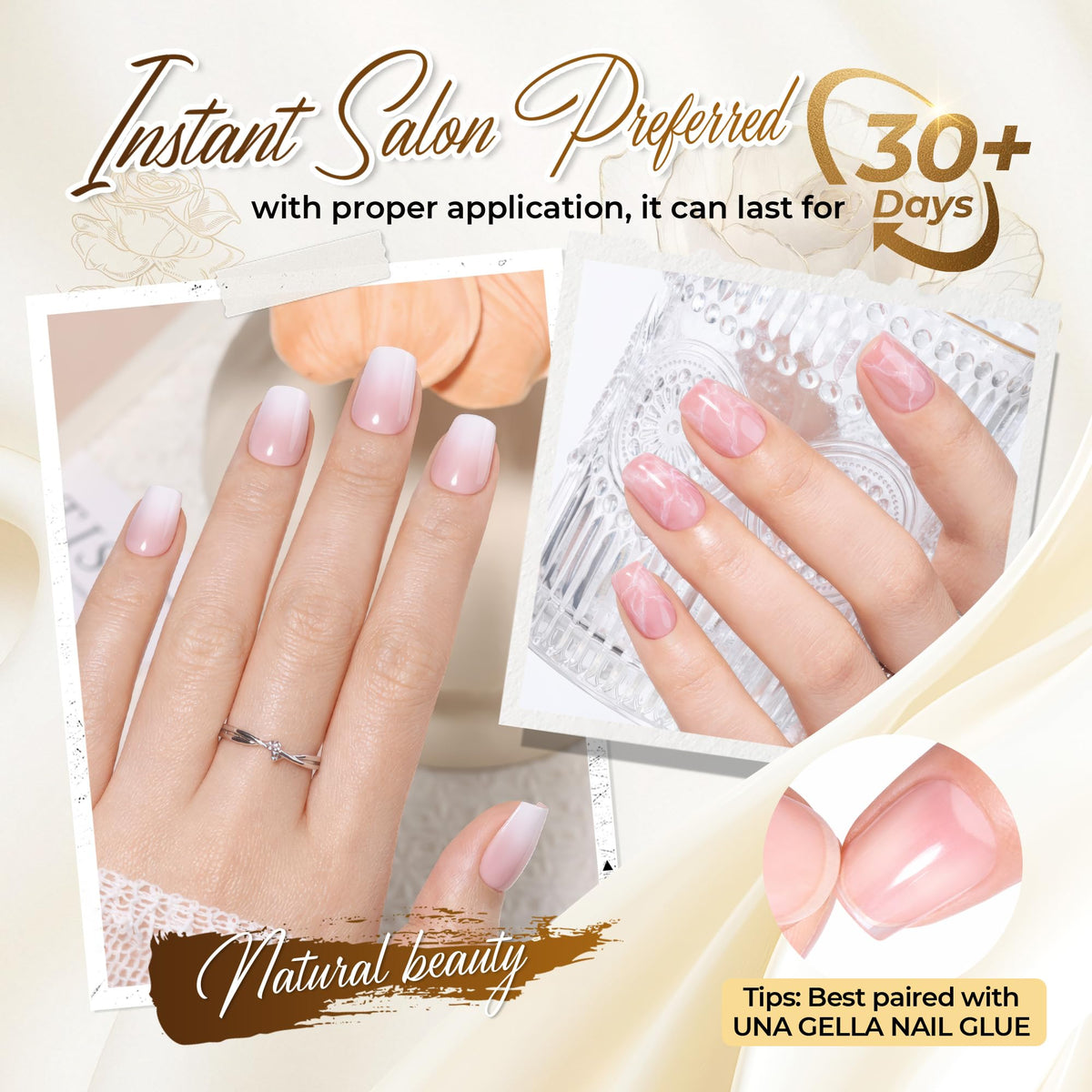 UNA GELLA Short Almond Nail Tips 504PCS Short Fake Nails Soft Press Ons - Jansha Store