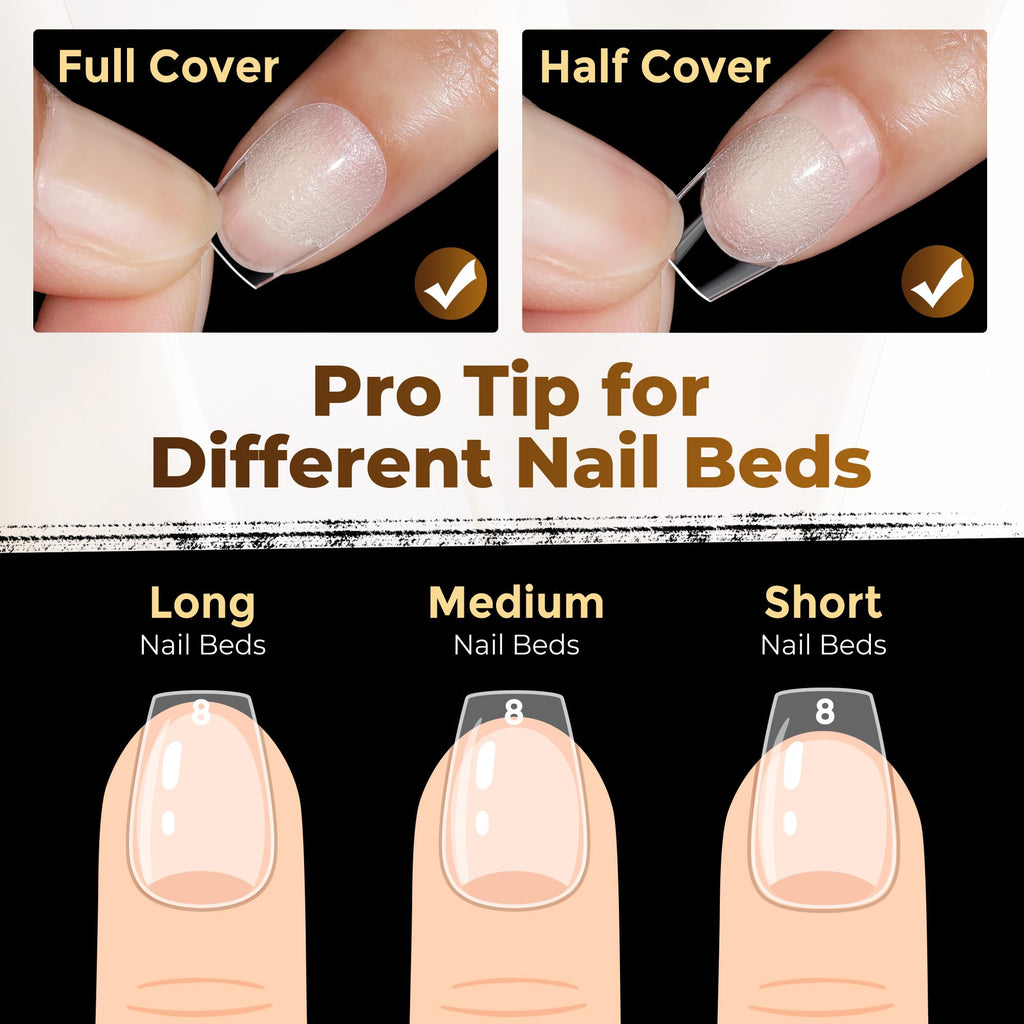 UNA GELLA Short Almond Nail Tips 504PCS Short Fake Nails Soft Press Ons - Jansha Store