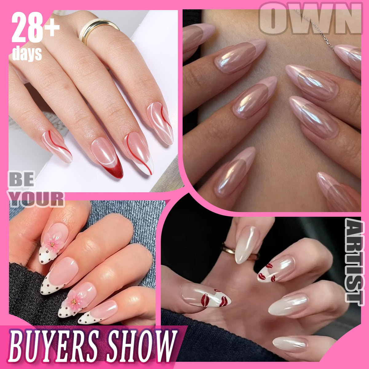 UNA GELLA Short Almond Nail Tips 504PCS Short Fake Nails Soft Press Ons - Jansha Store