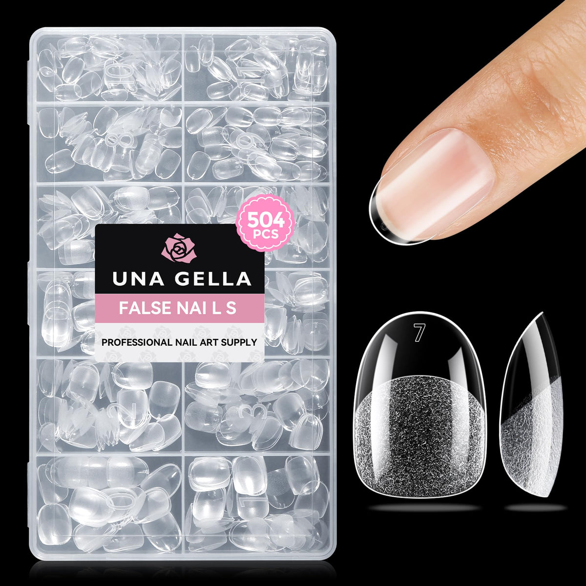 UNA GELLA Short Almond Nail Tips 504PCS Short Fake Nails Soft Press Ons - Jansha Store