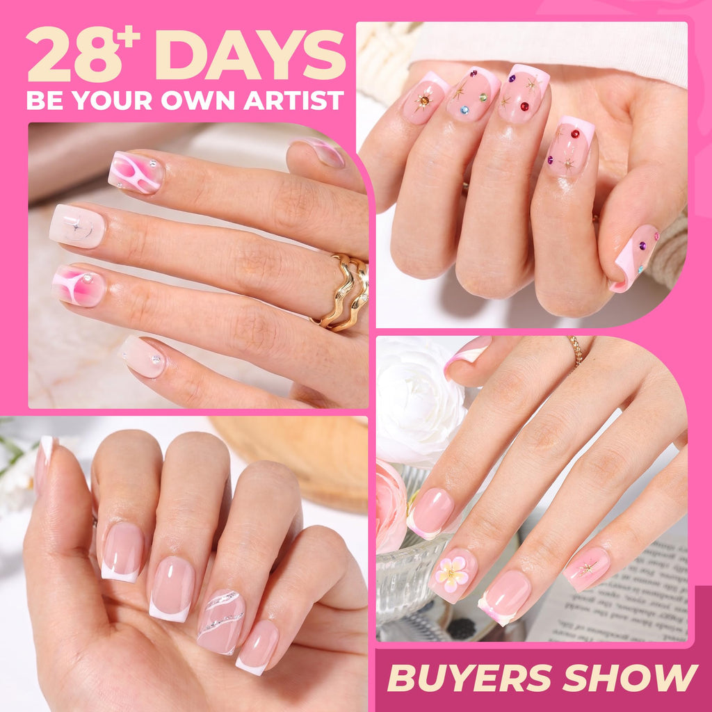 UNA GELLA Short Almond Nail Tips 504PCS Short Fake Nails Soft Press Ons - Jansha Store