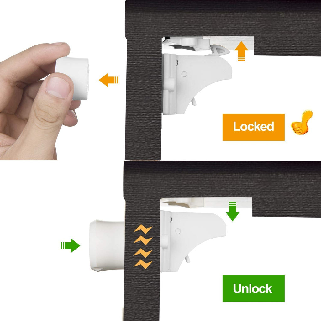 Vmaisi 20 Pack Magnetic Cabinet Locks Baby Proofing and 2 Keys - Jansha Store