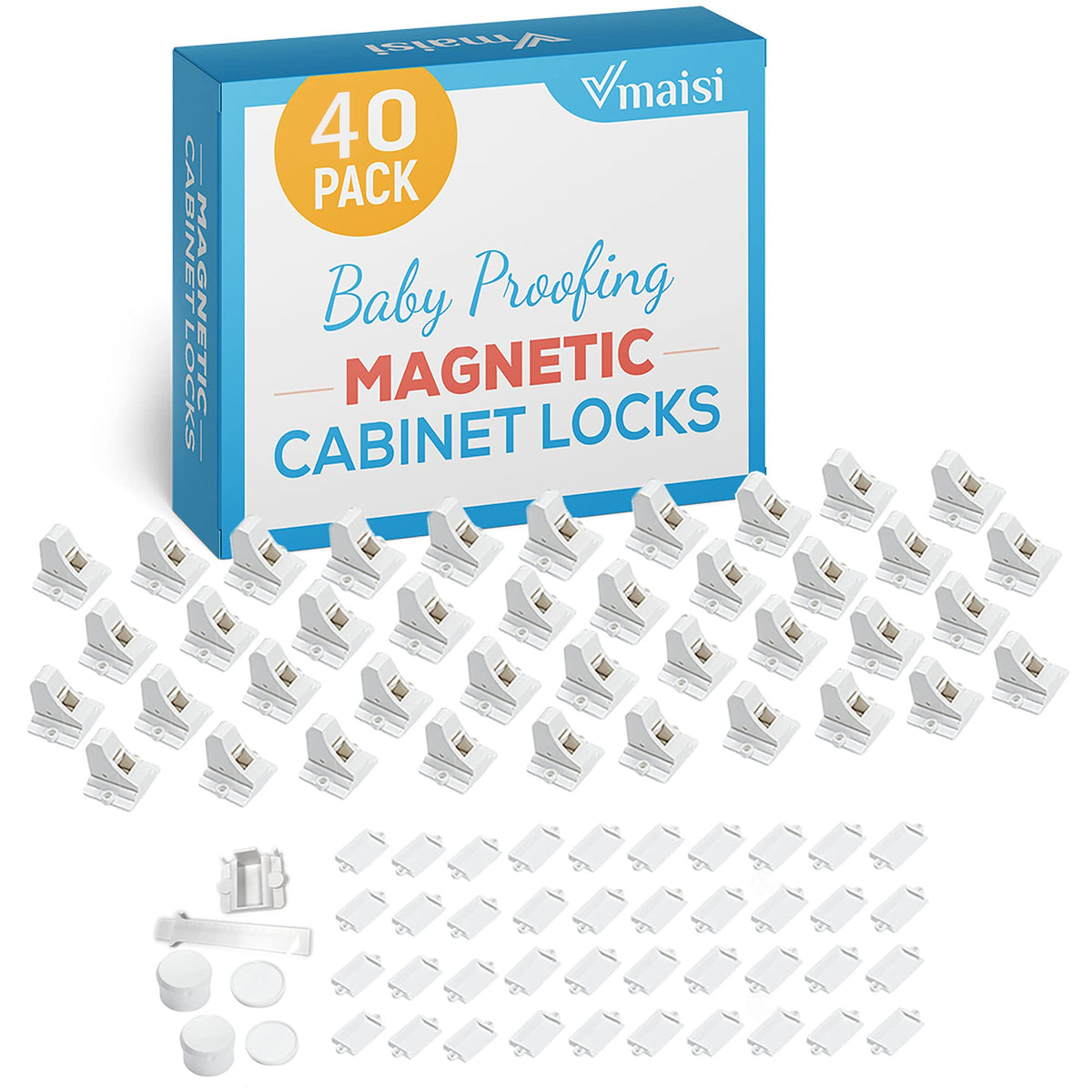Vmaisi 20 Pack Magnetic Cabinet Locks Baby Proofing and 2 Keys - Jansha Store