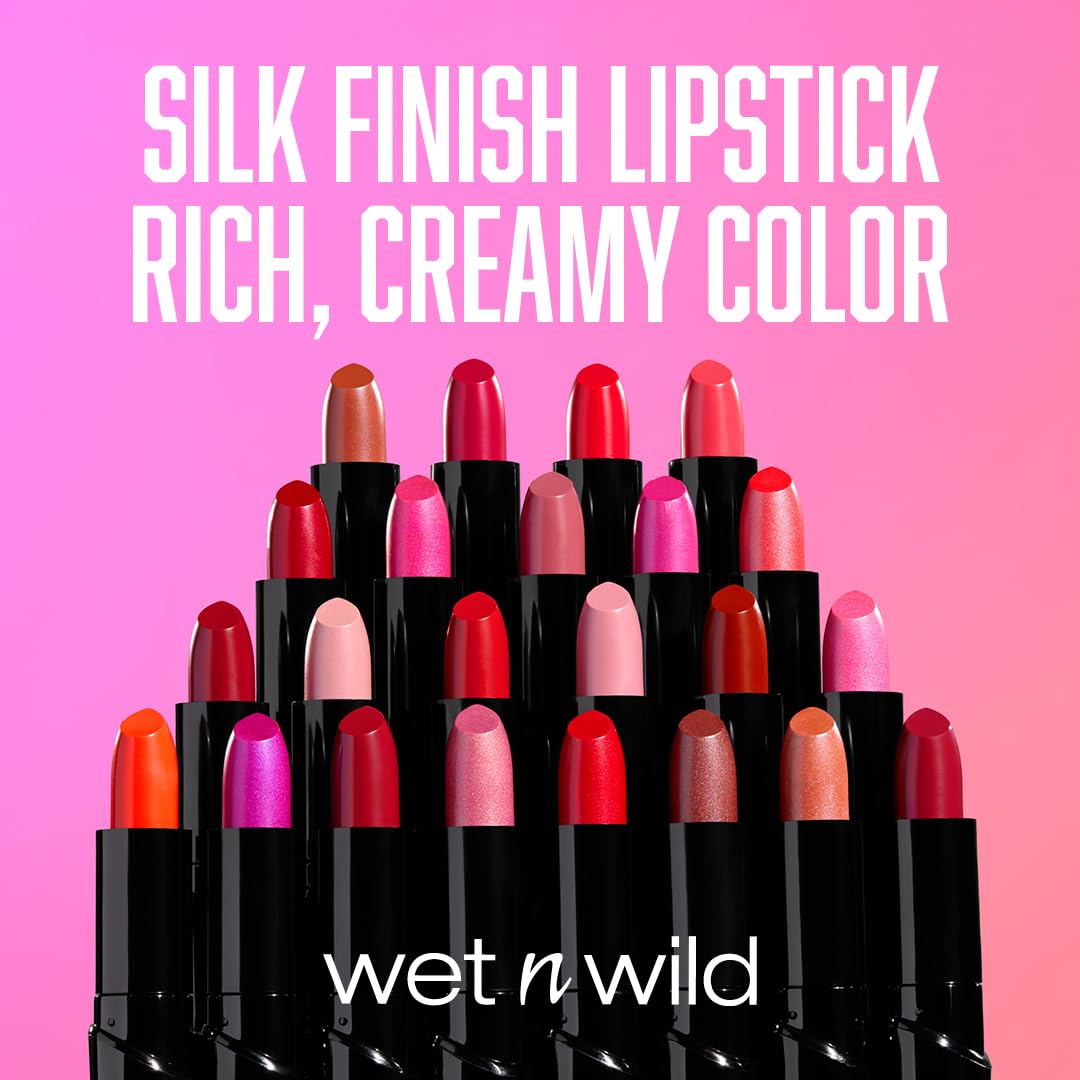 wet n wild Silk Finish Lipstick, Hydrating Rich Buildable Lip Color, Formulated with Vitamins A,E, & Macadamia for Ultimate Hydration, Cruelty-Free & Vegan - A Short Affair - Jansha Store