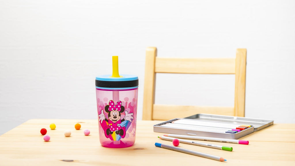 Zak Designs Blippi Kelso Toddler Cups For Travel or At Home, 2-Count Durable Plastic Sippy Cups With Leak-Proof Design is Perfect For Kids (Blippi), 15 Ounces (Pack of 12) - Jansha Store